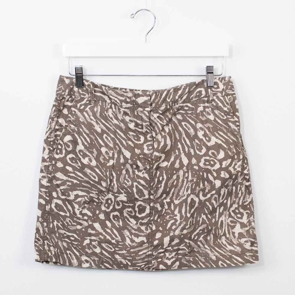 Ann Taylor LOFT Animal Print Cotton Mini Skirt 6